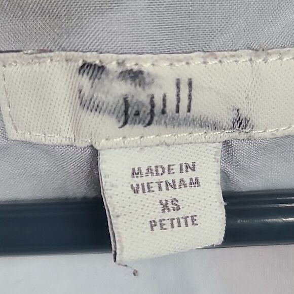 J.Jill Petite XSP Cornflower Blue Floral Ruffle Hem Crepe Fit & Flare Midi Dress - Picture 7 of 12